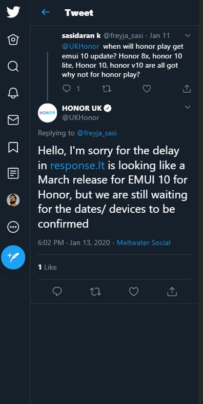 honor play emui 10 update