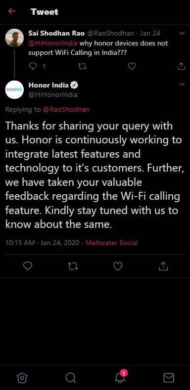 honor wifi calling