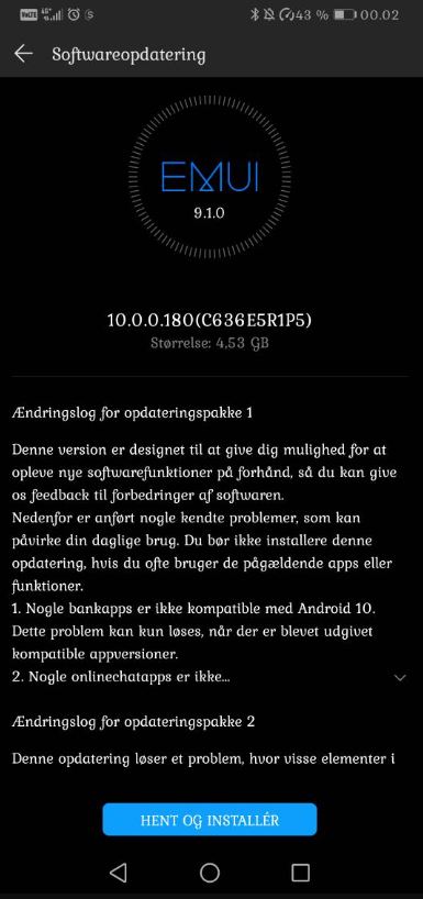 mate 20x update