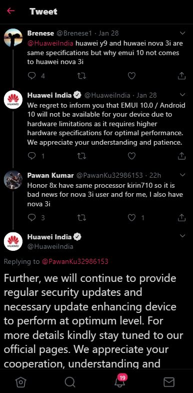 nova 3-3i no emui 10 update