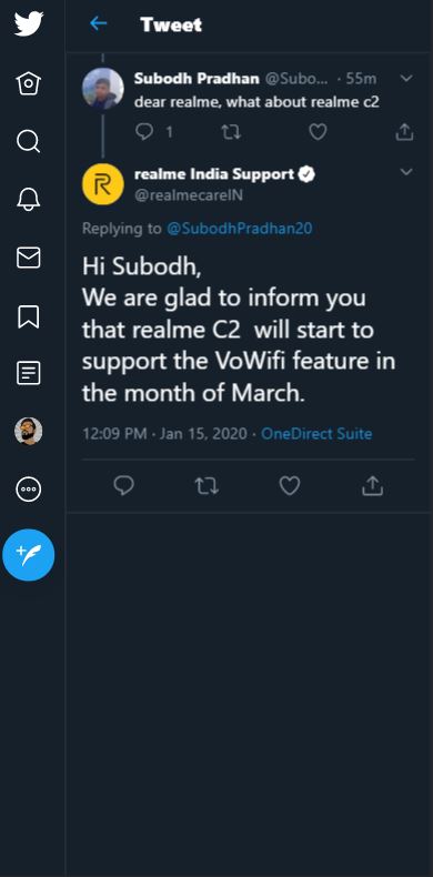 realme c2 vowifi