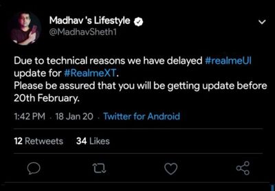 realme_xt_realme_ui_madhav_tweet