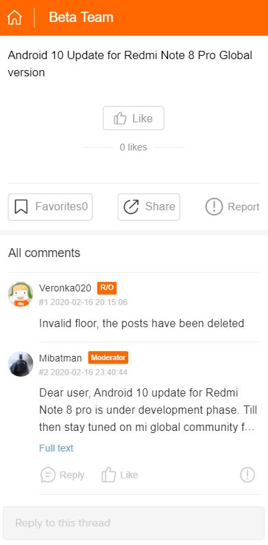 redmi note 8 pro android 10 global