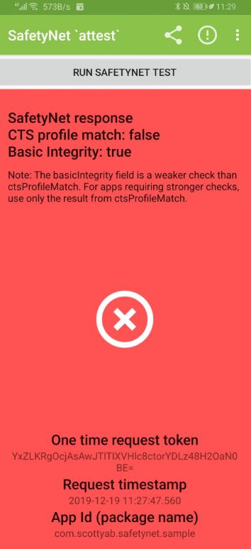safetynet test honor 9x