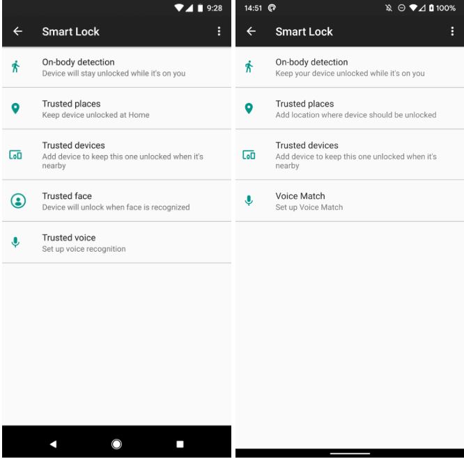 trusted face unlock gone