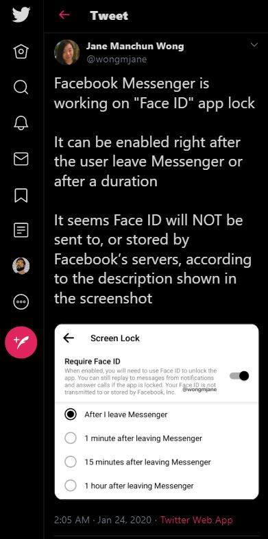 tweet face id facebook