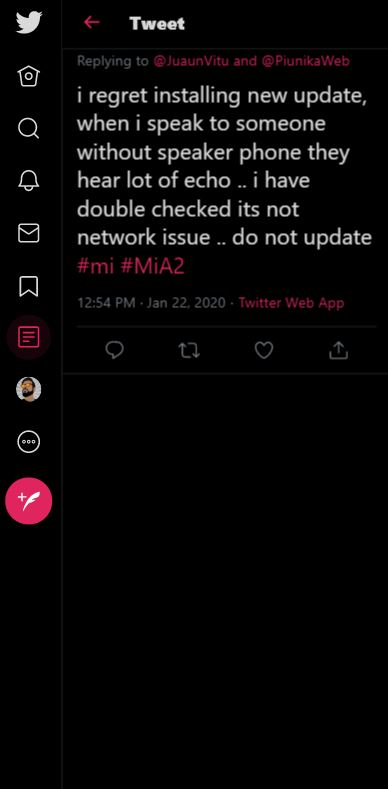 tweet re-released Android 10 mi A2