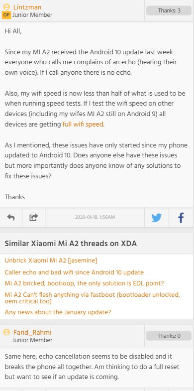 xda mi a2 call issue