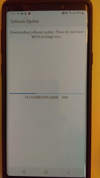 att note 9 android 10 update