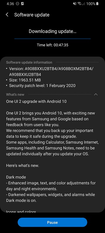 a90 android 10
