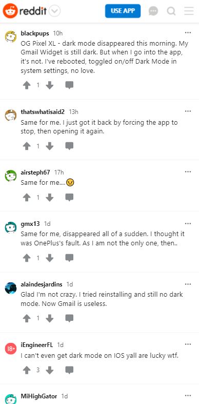 dark theme gone gmail