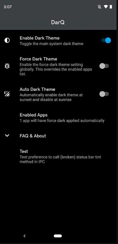 darq settings