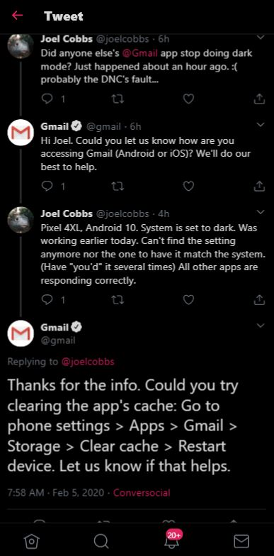 gmail dark mode