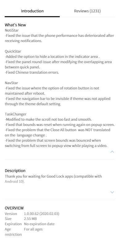 good lock android 10 update
