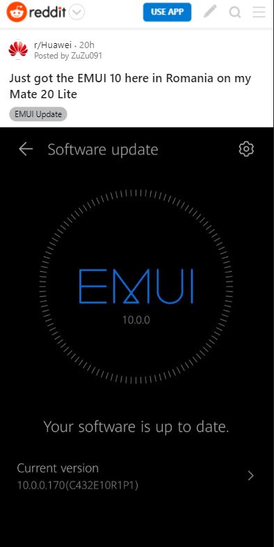 mate 20 lite romania update