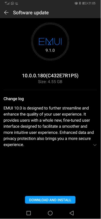 mate 20 pro emui 10 update