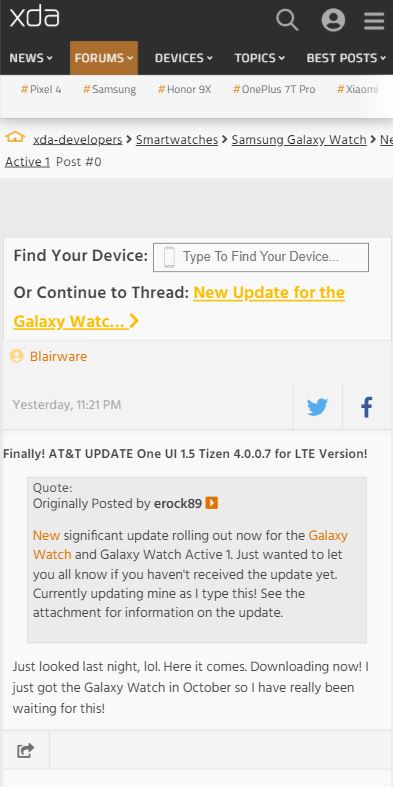 xda galaxy watch AT&T