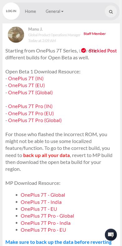 new links for oneplus 7t