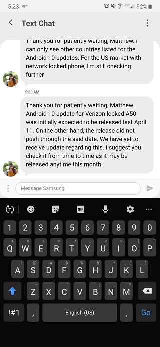 Verizon-Galaxy-A50-Android-10-update