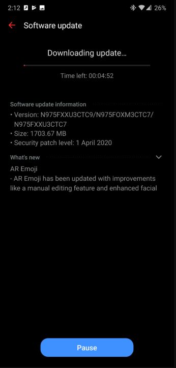 one ui 2.1 update optus galaxy note 10