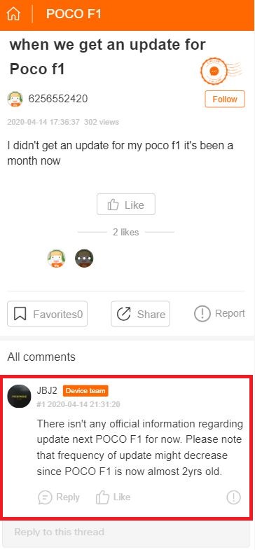 poco f1 update frequency