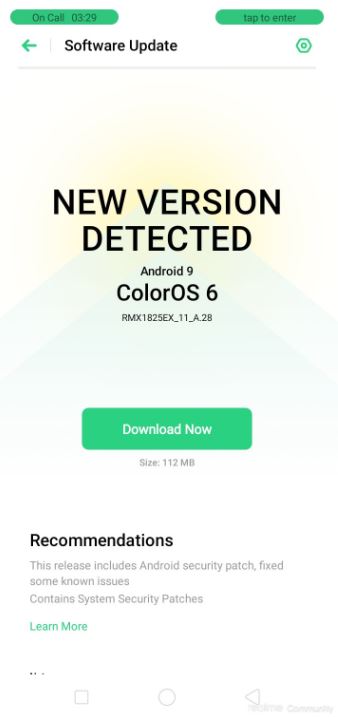realme 3 and realme 3i april security update