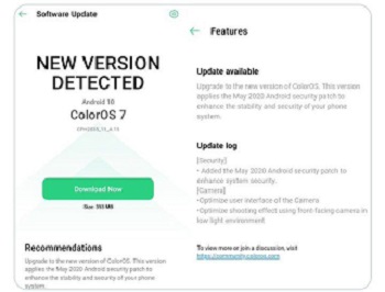 Oppo Reno 3 Pro May OTA