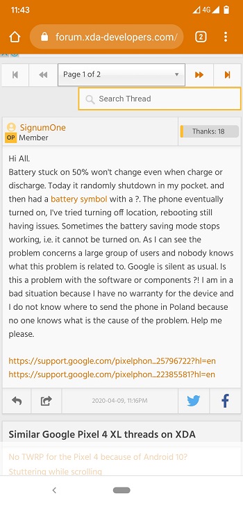 pixel 4 issue