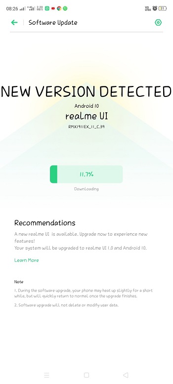 realme 5s android 10