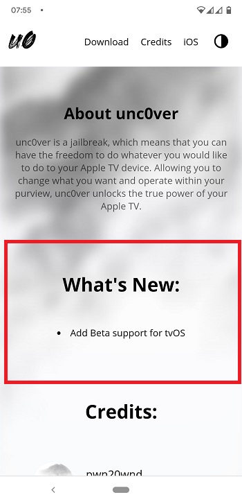 unc0ver changelog