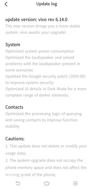 Vivo V11i June OTA