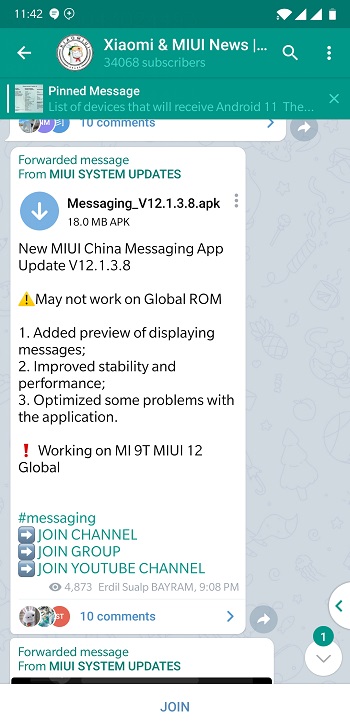 miui messages changelog