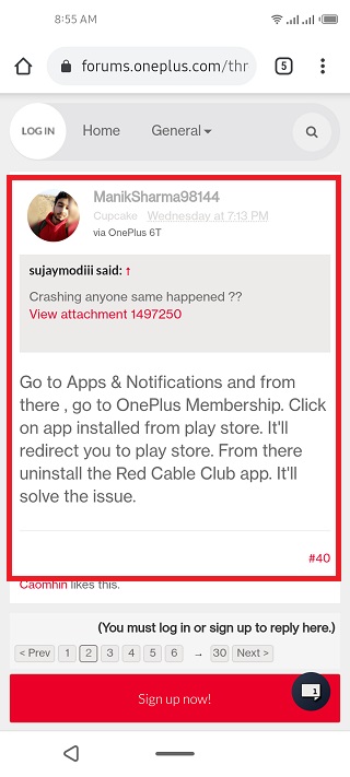 uninstall oneplus membership update