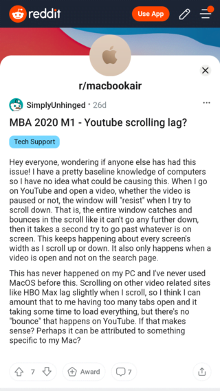 youtube scrolling problem mac