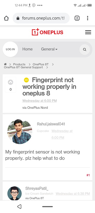 oneplus 8 fingerprint issue