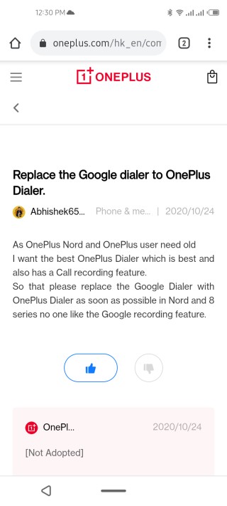 oneplus google dialer