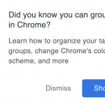 Google has resolved Chrome tab group notification bug (Did you know you can group tabs in Chrome?), says staff member