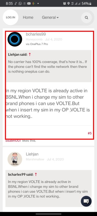 volte not working oneplus 7 bsnl