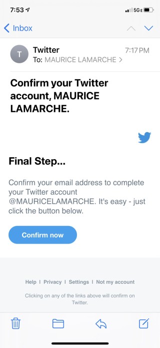 confirm twitter account