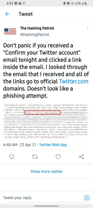 dont panic as mail is from twitter