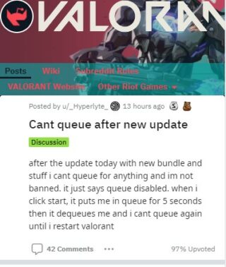 valorant queue bug