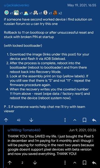 Android 12 bootloop workaround process